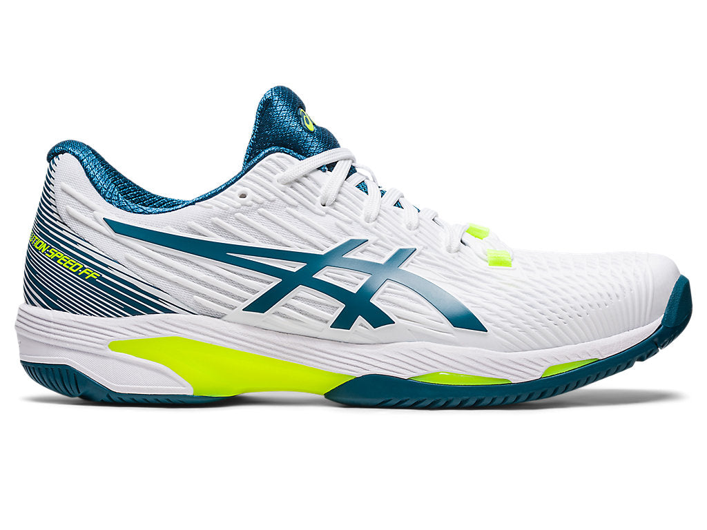 Asics Men's Solution Speed FF 2 CPS Shoes in White/Restful Teal