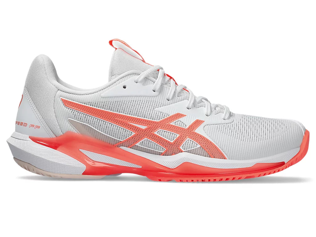 Asics Women's SOLUTION SPEED FF 3 Tennis Shoes in White/Sun Coral