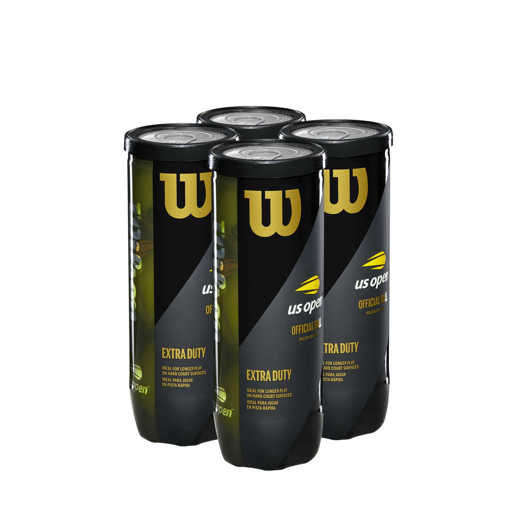 Wilson US Open Extra Duty 3 Tennis Ball Pack - 4  Cans