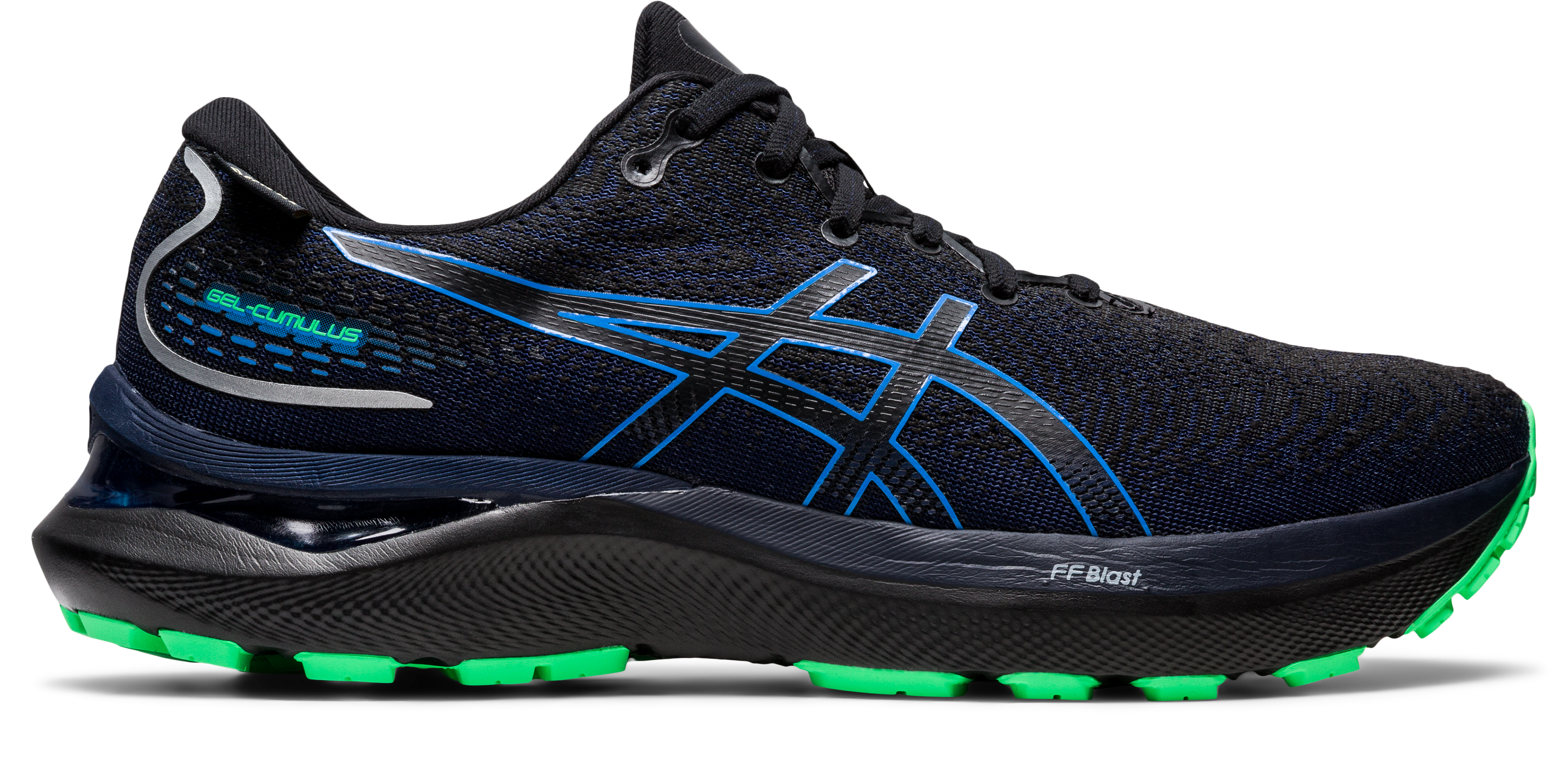 Asics Men's Gel-Cumulus 24 GTX Running Shoes in Black/Blue Coast