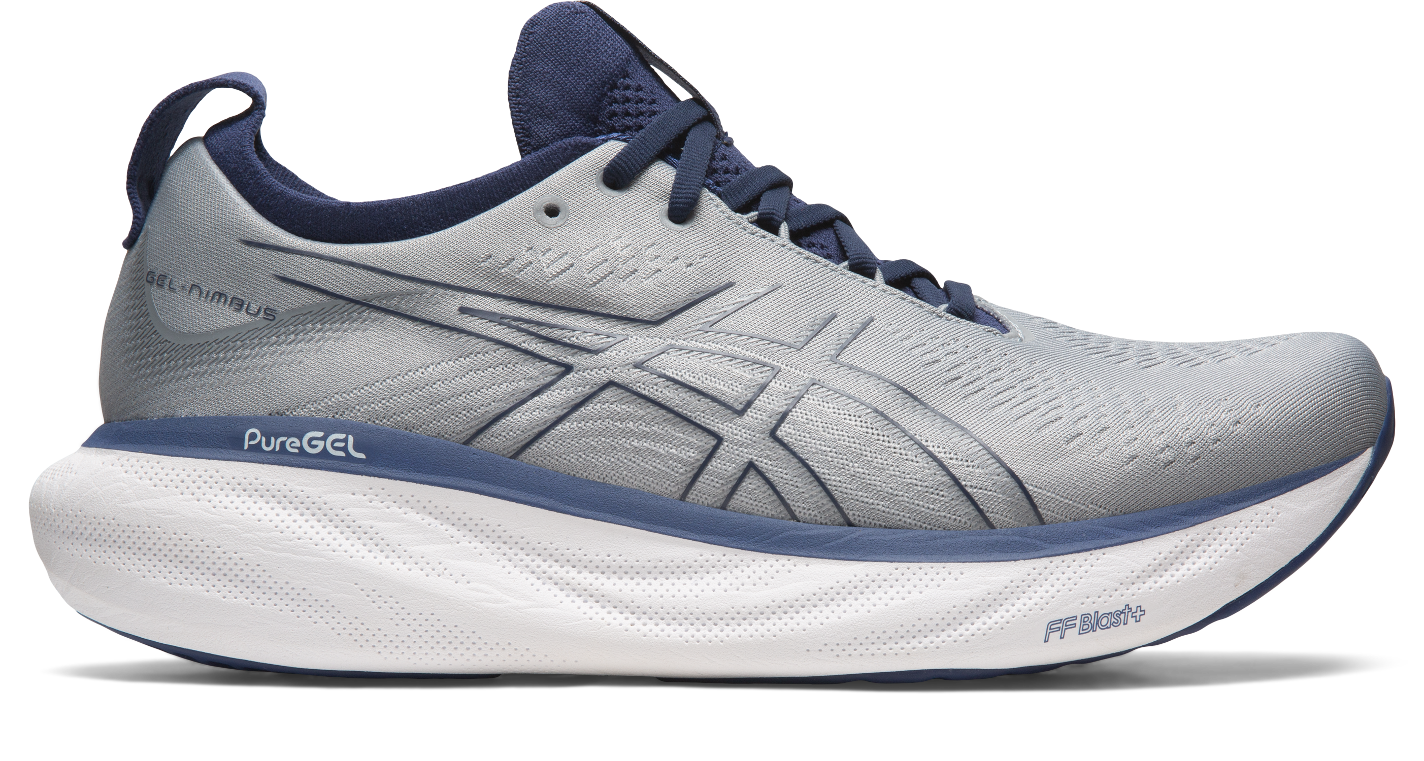 Asics Men's Gel-Nimbus 25 Running Shoes in Sheet Rock/Indigo Blue
