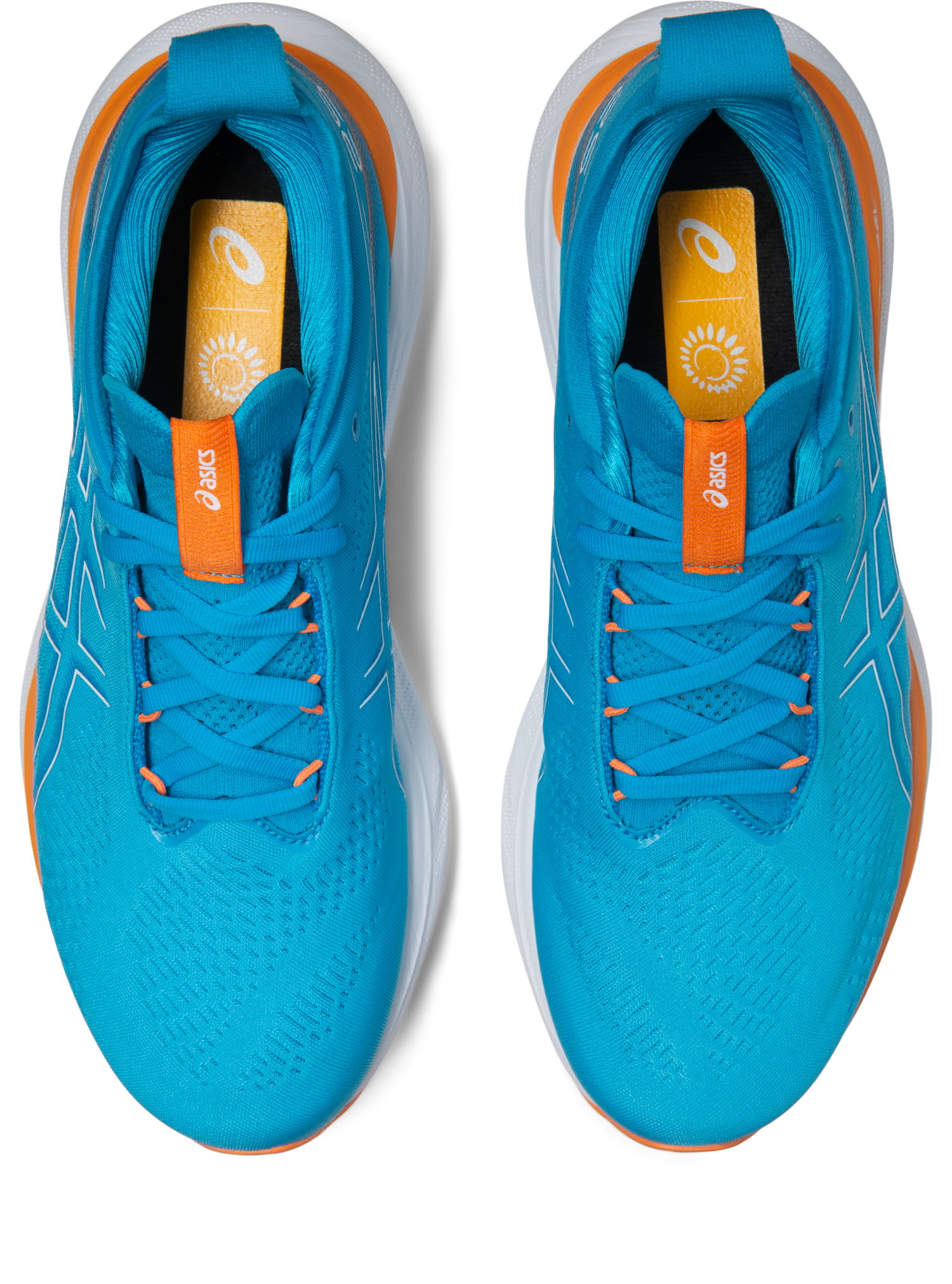 Asics Men's Gel-Nimbus 25 Running Shoes in Island Blue/Sun Peach