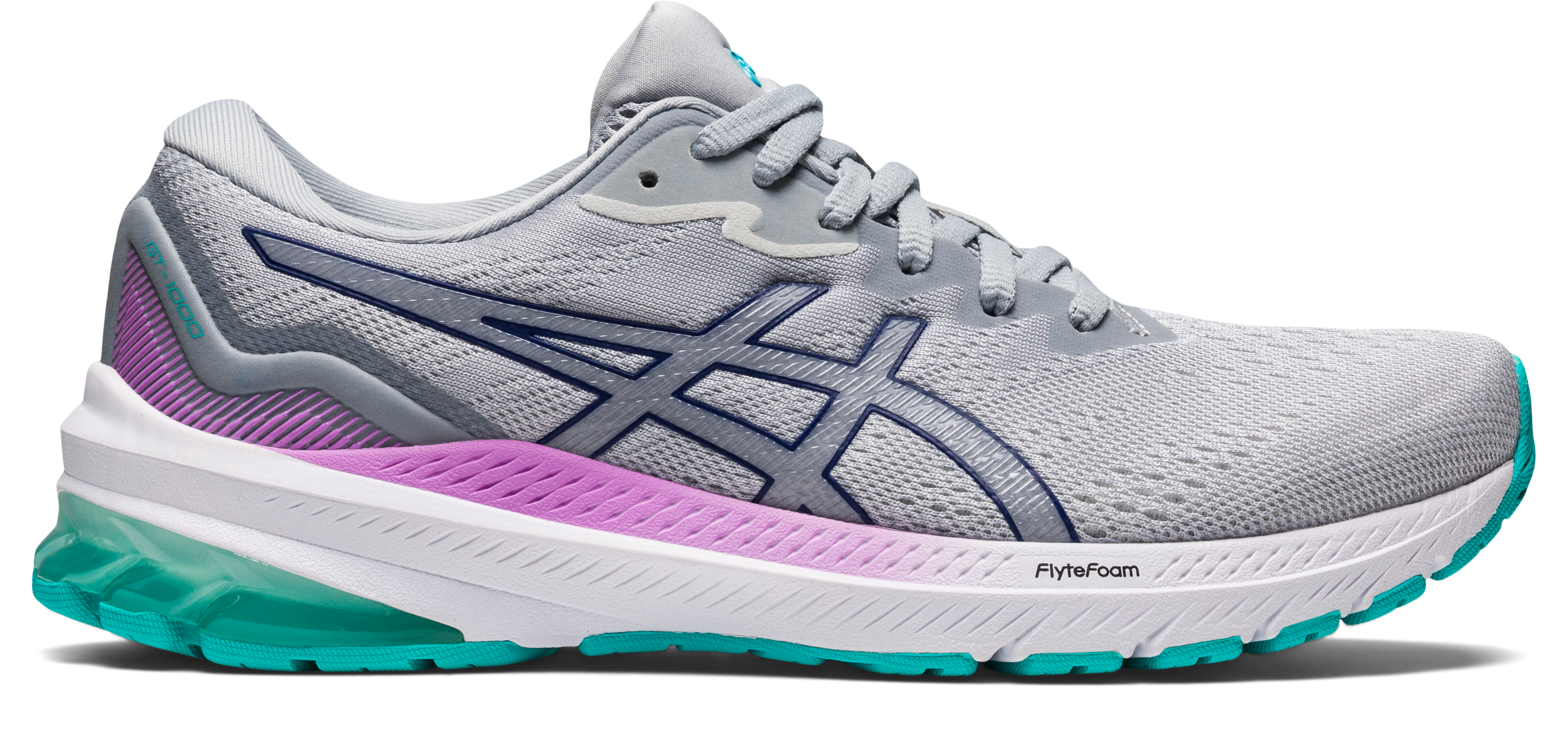 Asics Women's GT-1000 11 Running Shoes in Glacier Grey/Dive Blue