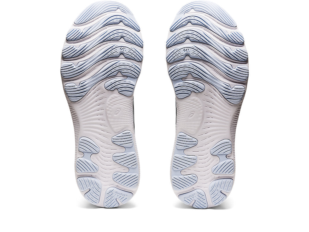 Asics Women's Gel-Nimbus 24 Wide (D) Running Shoes in Piedmont Grey/White
