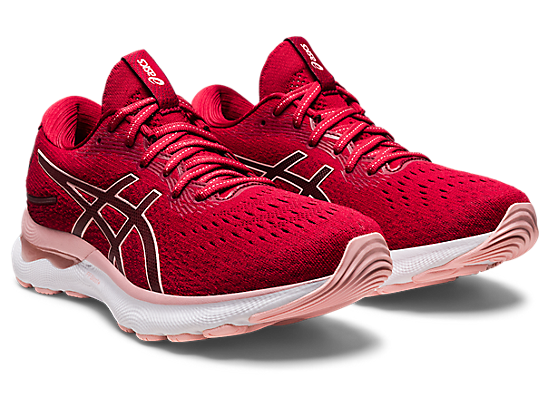 Asics Women's Gel-Nimbus 24 Running Shoes in Cranberry/Frosted Rose