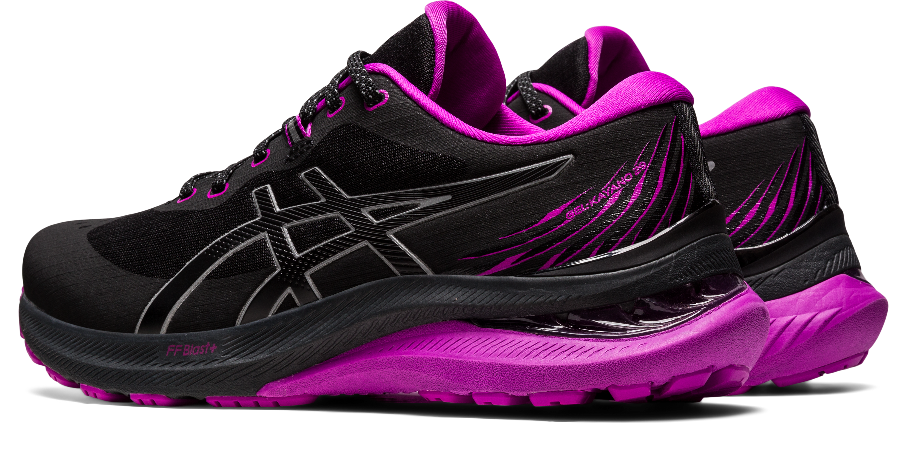 Asics Women's Gel-Kayano 29 Lite-Show Running Shoes in Black/Orchid