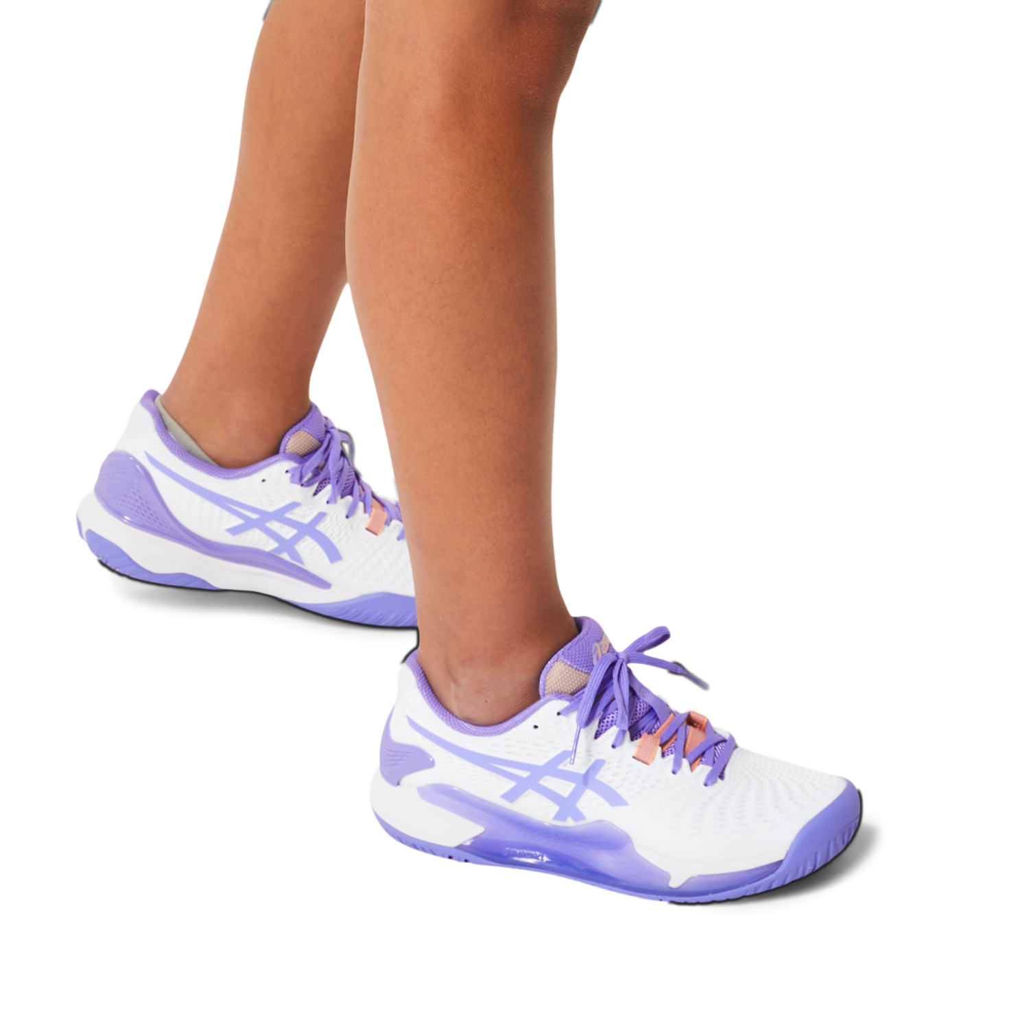Asics Women's Gel-Resolution 9 Tennis Shoes In White/Amethyst