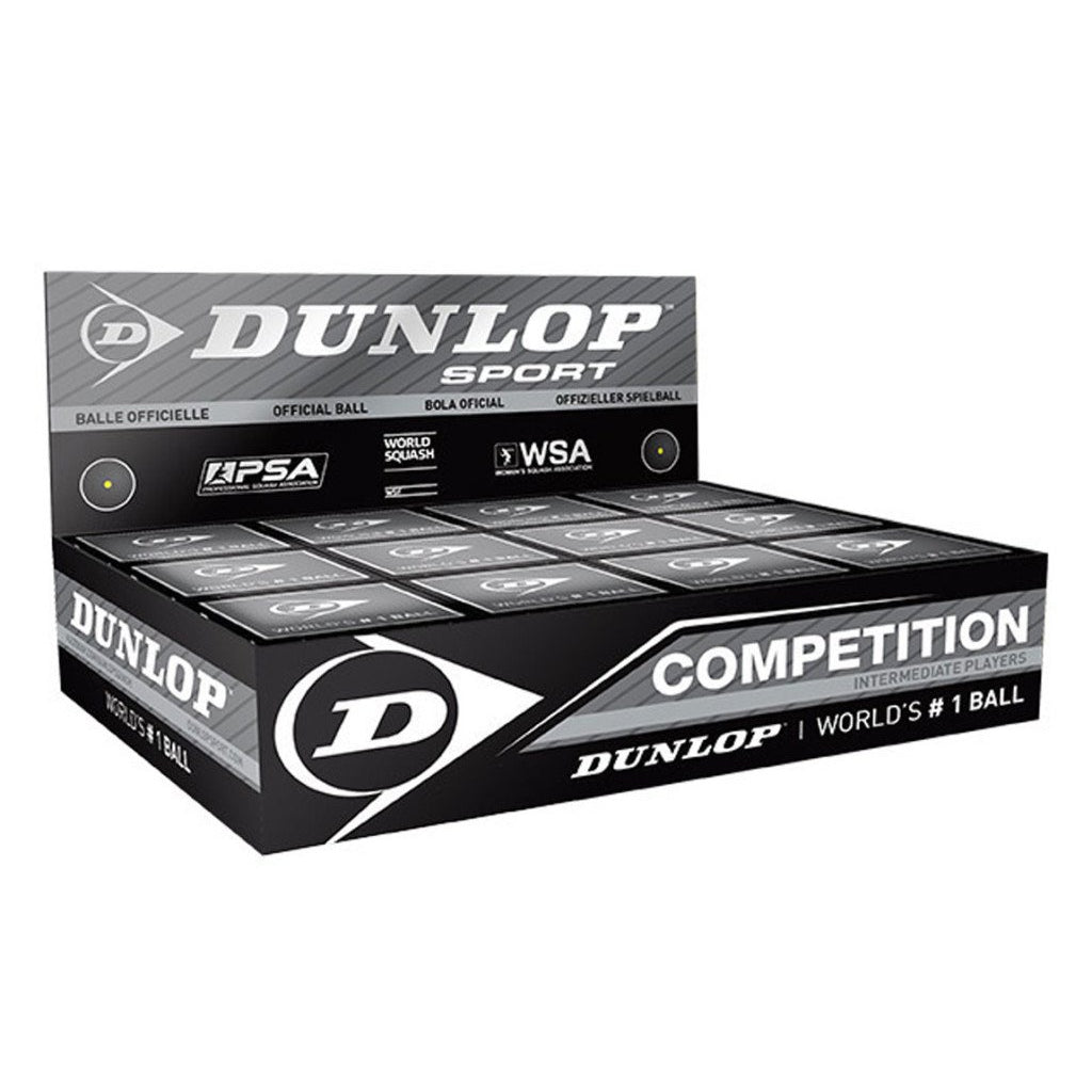 Dunlop Competition Squash Ball - 1 Dozen - atr-sports