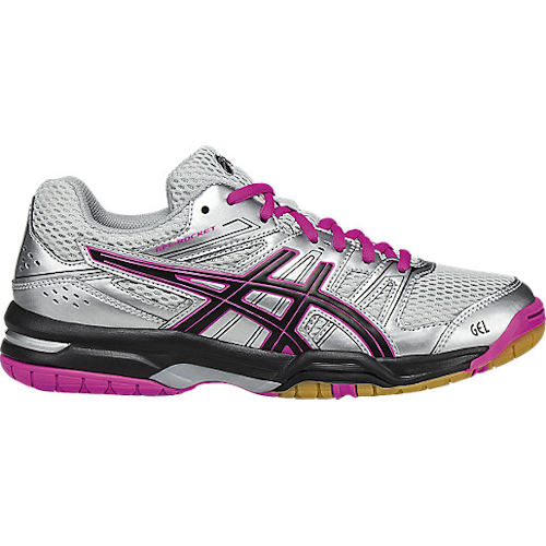 Asics Women's Gel-Rocket 6 Indoor Court Shoes in Silver/Black/Pink - atr-sports