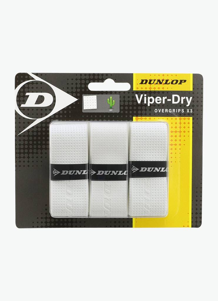 Dunlop Viper-dry Overgrip 3 Pack White - atr-sports