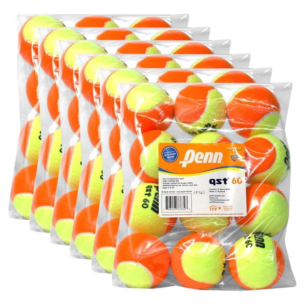 Penn QST 60 Orange/Yellow Felt Ball - 72 Ball Case - Tennis Ball - Penn - ATR Sports