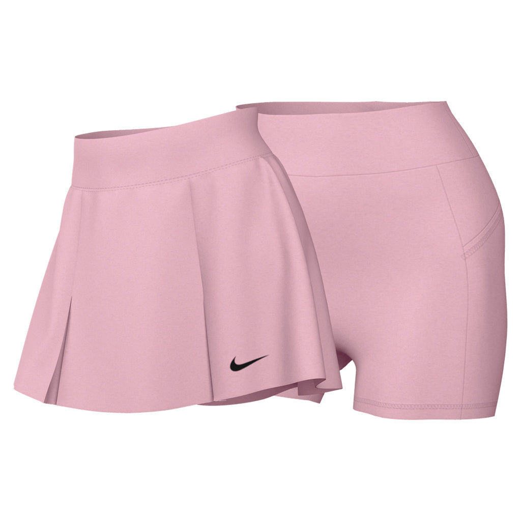 Nike Women's Dri-Fit Advantage Skirt Regular Tennis in Soft Pink/Black