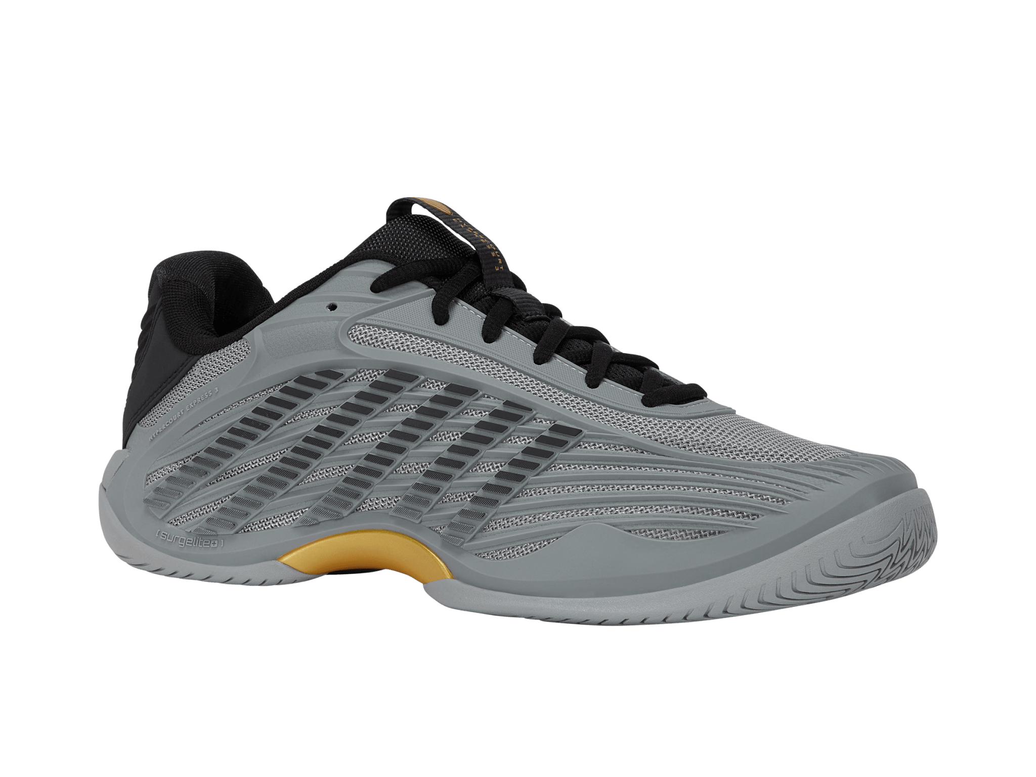 K-Swiss Men's Hypercourt Express 3 Tennis Shoes in Ultimate Gray/Moonless Night – Ultimate Gray/Moonless Night/Gold