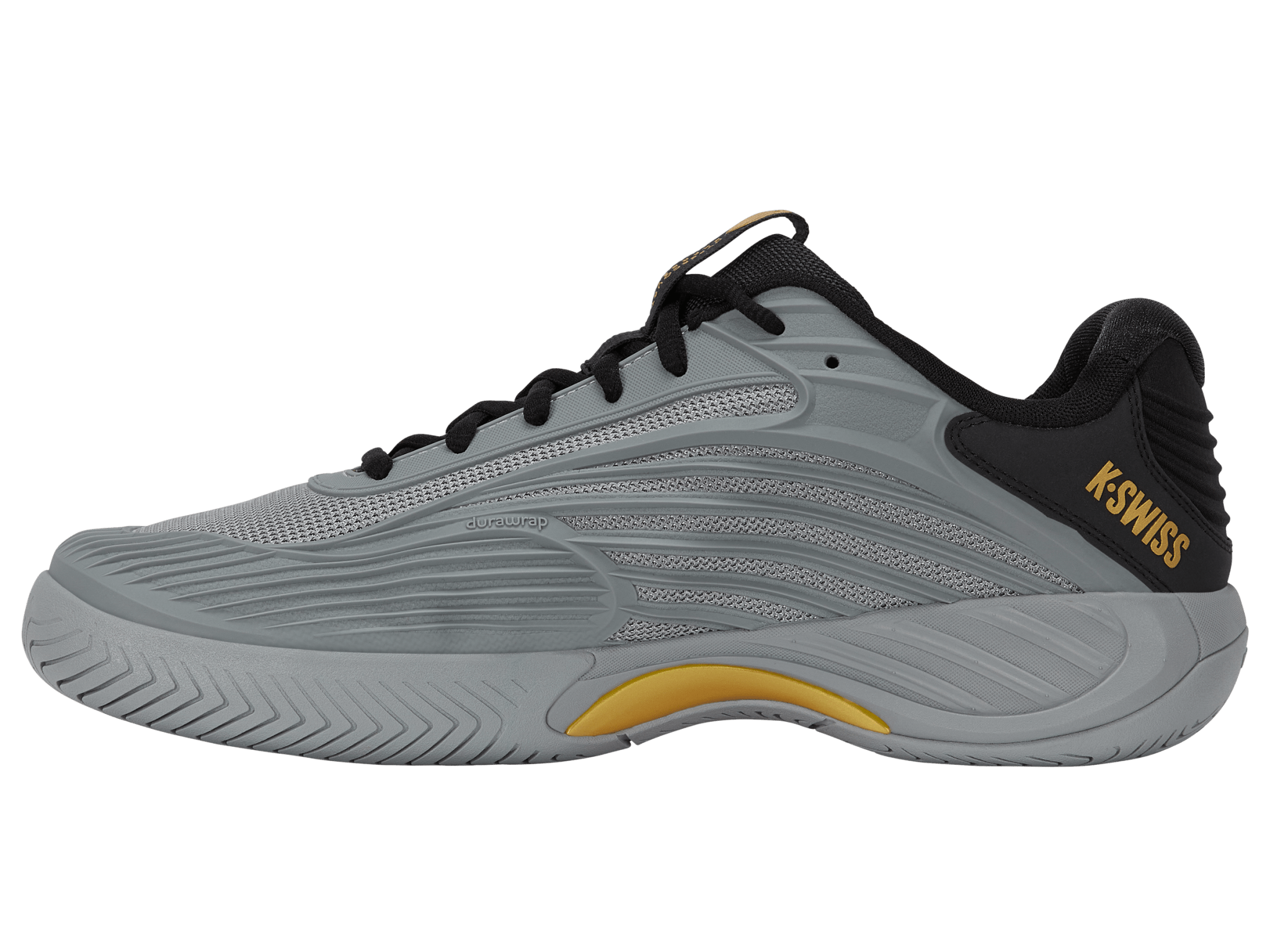 K-Swiss Men's Hypercourt Express 3 Tennis Shoes in Ultimate Gray/Moonless Night – Ultimate Gray/Moonless Night/Gold