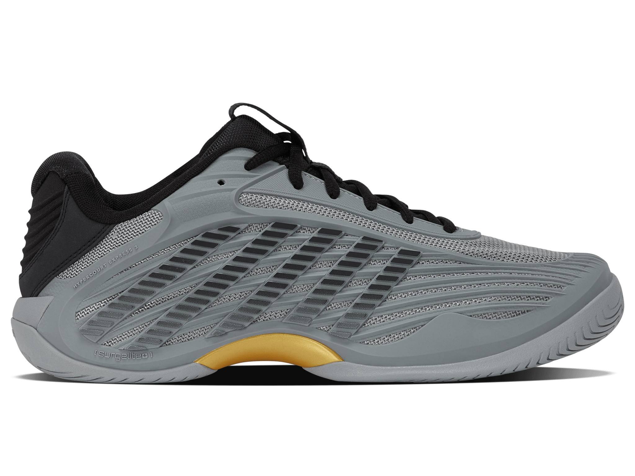 K-Swiss Men's Hypercourt Express 3 Tennis Shoes in Ultimate Gray/Moonless Night – Ultimate Gray/Moonless Night/Gold