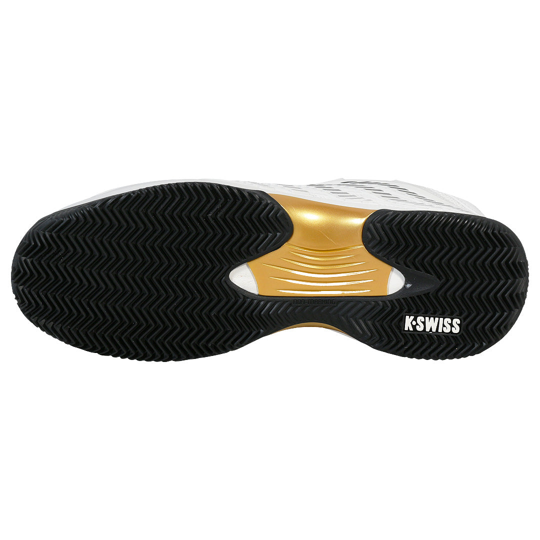 K-Swiss Men's Hypercourt Express 3 Clay Tennis Shoes in Blanc de Blanc/Moonless Night – Blanc de Blanc/Moonless Night/Gold