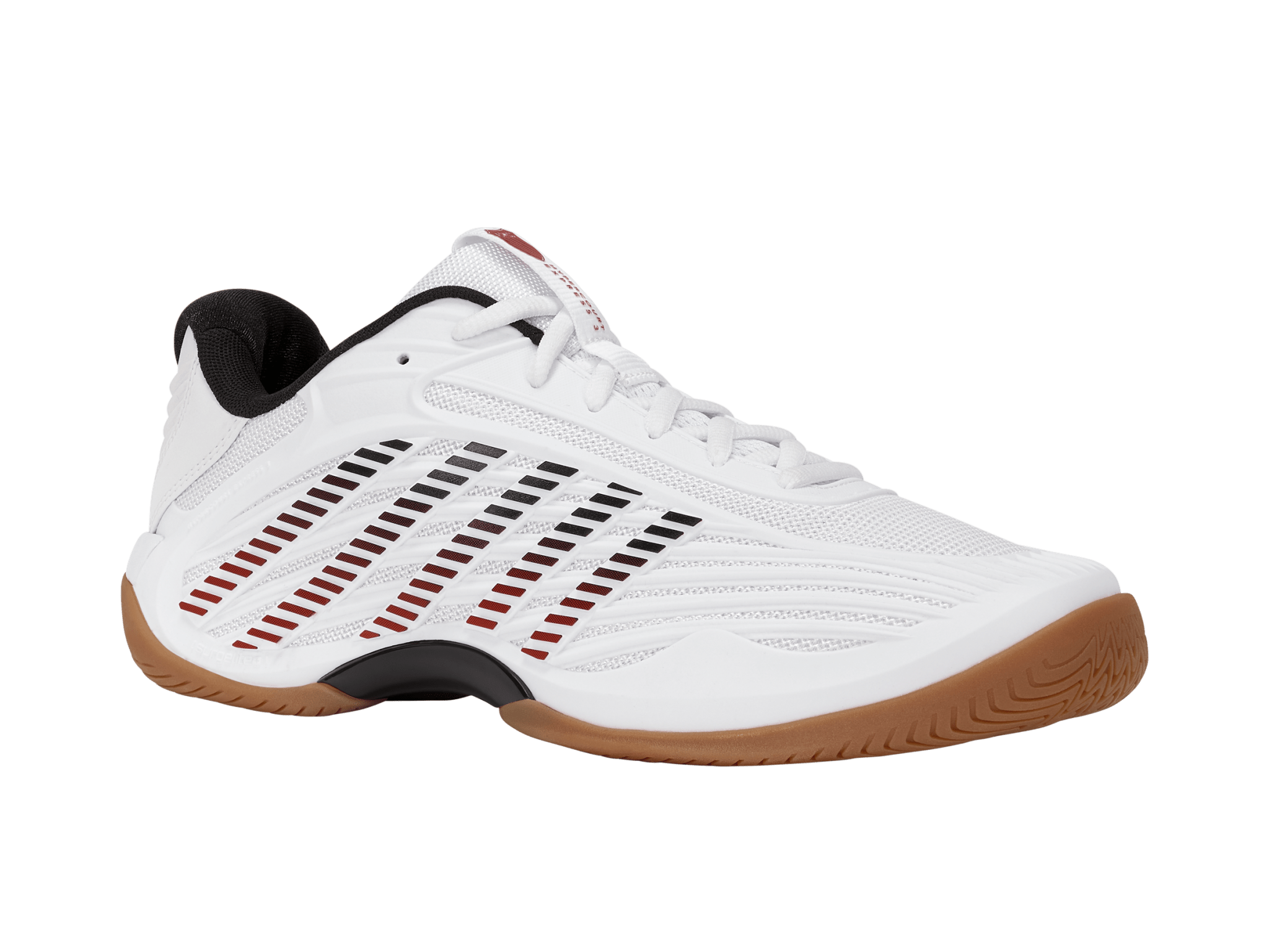 K-Swiss Men's Hypercourt Express 3 Indoor Tennis Shoes in White/Black/High Risk Red – White/Black/High Risk Red