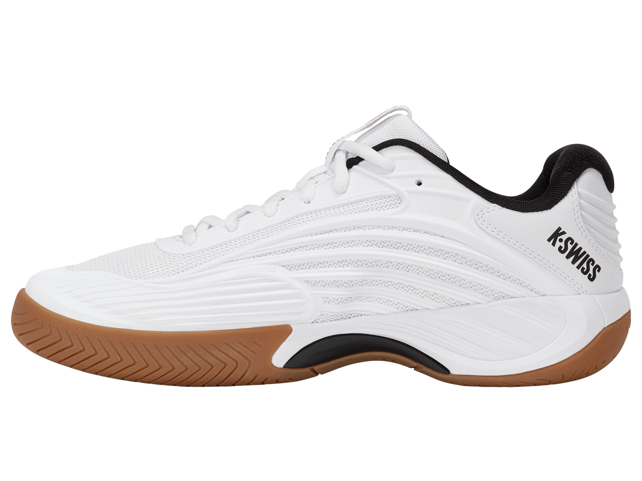 K-Swiss Men's Hypercourt Express 3 Indoor Tennis Shoes in White/Black/High Risk Red – White/Black/High Risk Red