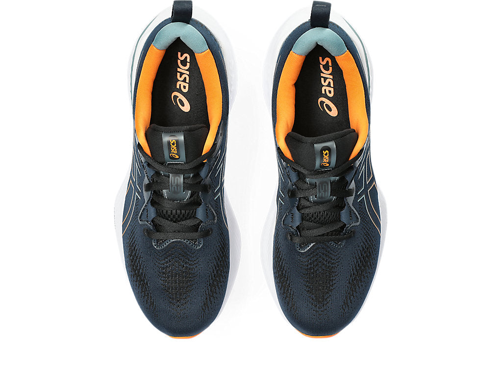 Asics Men's GEL-CUMULUS 25 Wide (2E) Running Shoes in French Blue/Bright Orange