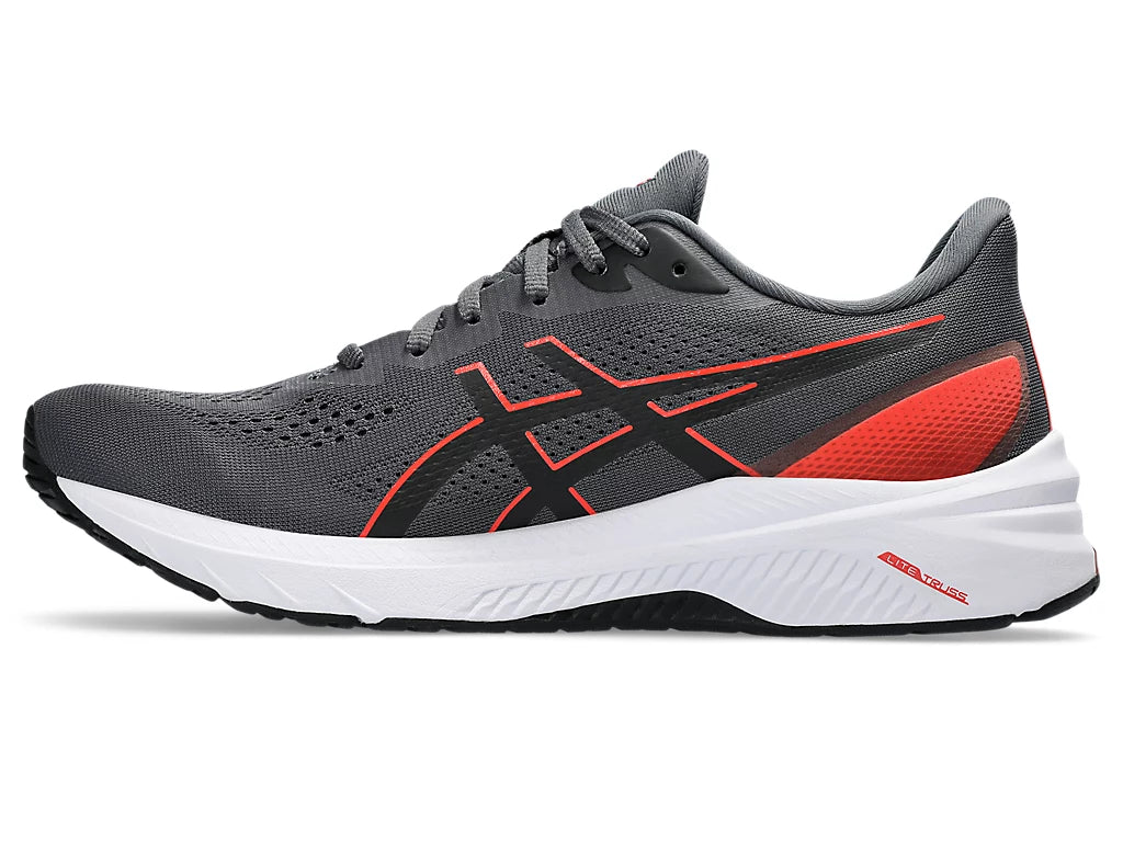 Asics Men's GT-1000 12 Wide (2E) Running Shoes in Carrier Grey/True Red