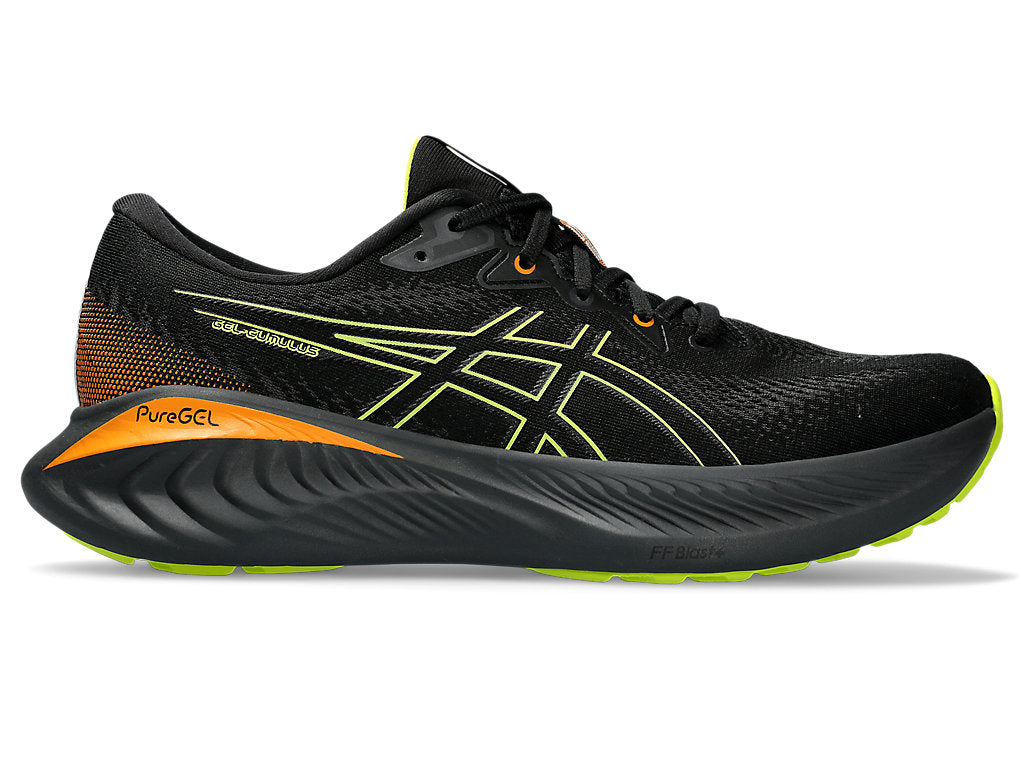 Asics Men's GEL-CUMULUS 25 GTX Running Shoes in Black/Neon Lime