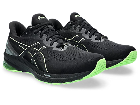 Asics Men's GT-1000 12 GTX Running Shoes in Black/Illuminate Green