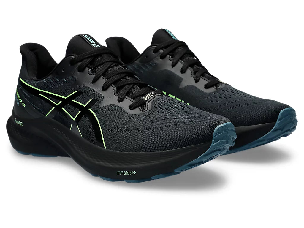 Asics Men's GT-2000 12 GTX Running Shoes in Black/Illuminate Green