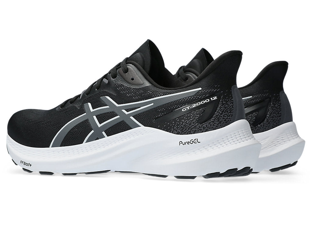 Asics Men's GT-2000 12 Wide (2E) Running Shoes in Black/Carrier Grey