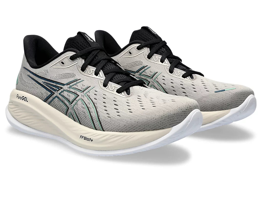 Asics Men's GEL-CUMULUS 26 Running Shoes in Moonrock/Dark Mint