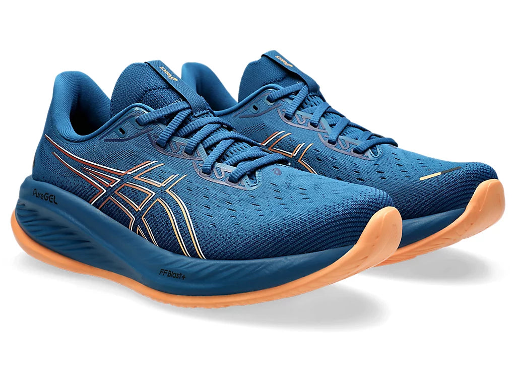 Asics Men's GEL-CUMULUS 26 Running Shoes in Rich Navy/Faded Orange