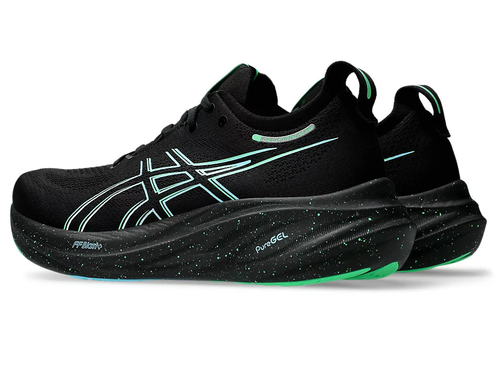 Asics Men's GEL-NIMBUS 26 Running Shoes in Black/Soothing Sea