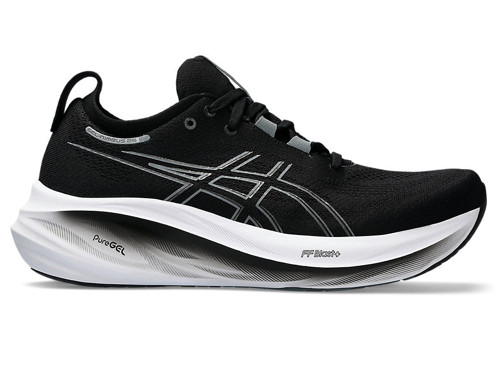 Asics Men's GEL-NIMBUS 26 Wide (2E) Running Shoes in Black/Graphite Grey