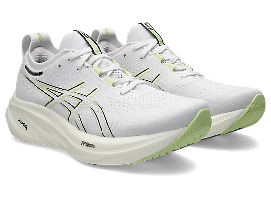 Asics Men's GEL-NIMBUS 26 Extra wide (4E) Running Shoes in White/Birch