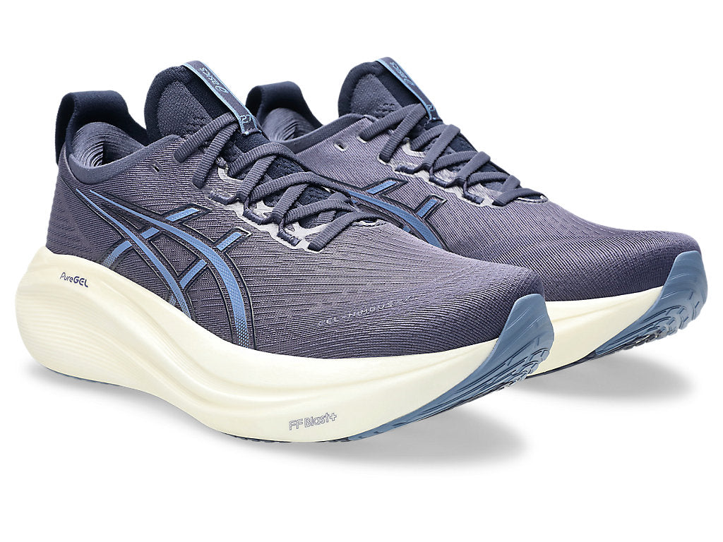 Asics Men's GEL-NIMBUS 27 Wide (2E) Running Shoes in Indigo Fog/Denim Blue