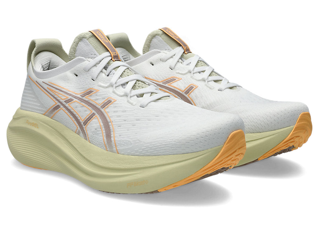 Asics Men's GEL-NIMBUS 27 Extra Wide (4E) Running Shoes in White/Fawn