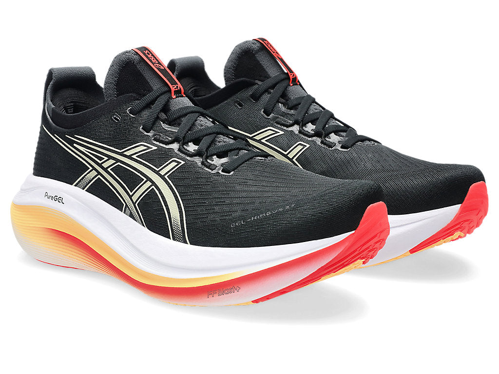 Asics Men's GEL-NIMBUS 27 Running Shoes in Black/Khaki