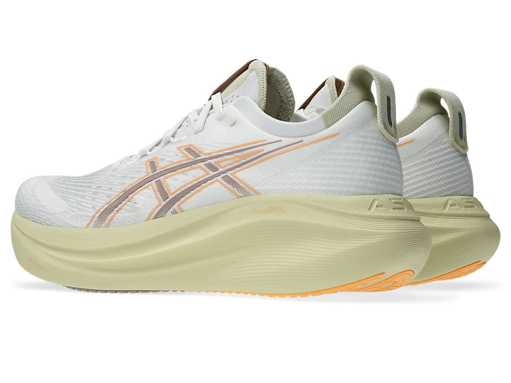 Asics Men's GEL-NIMBUS 27 Running Shoes in White/Fawn