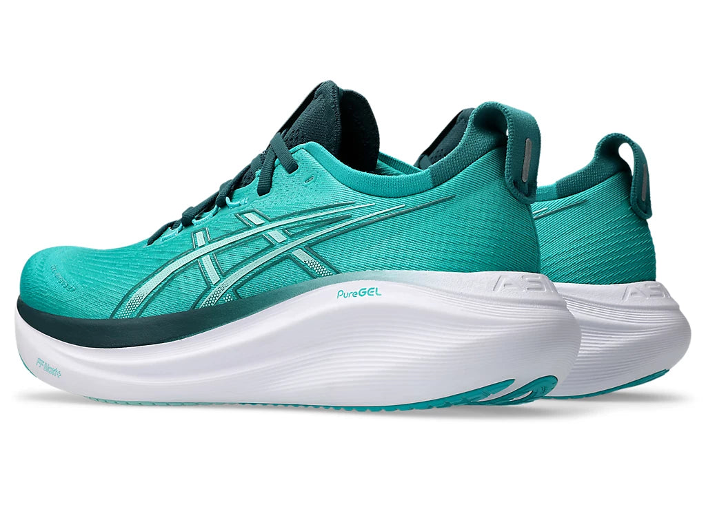 Asics Men's GEL-NIMBUS 27 Running Shoes in Wave Teal/Saxon Green