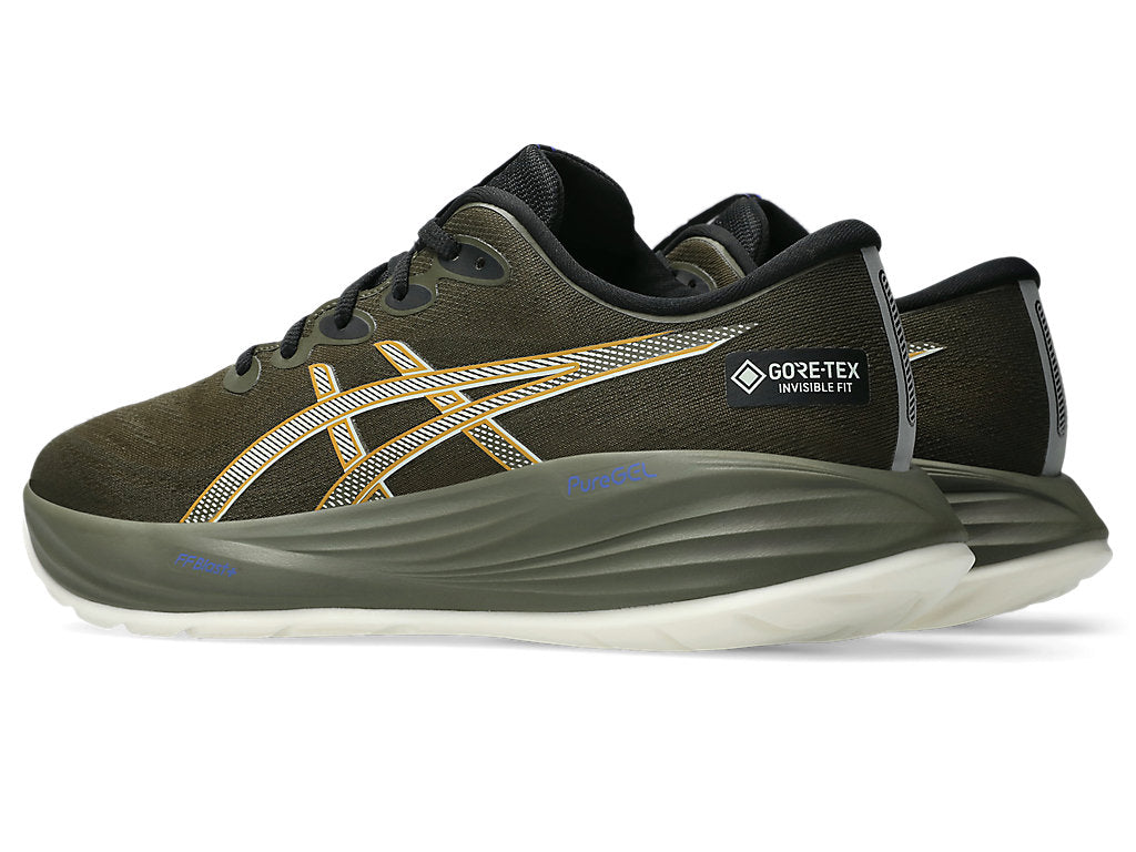 Asics Men's GEL-CUMULUS 27 GTX Running Shoes in Brown Stone/Whisper Green