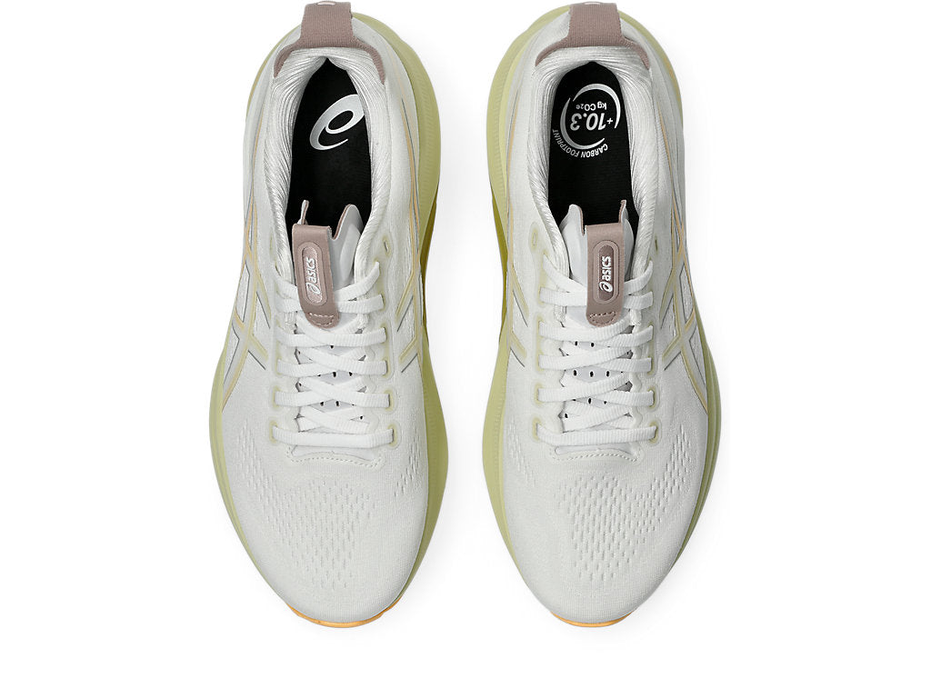 Asics Men's GEL-KAYANO 32 Wide (2E) Running Shoes in White/Orange Glow