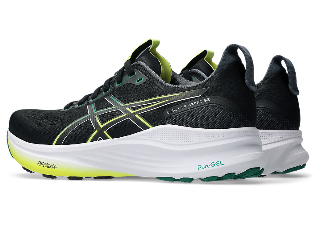 Asics Men's GEL-KAYANO 32 Running Shoes in Black/Jasper Green