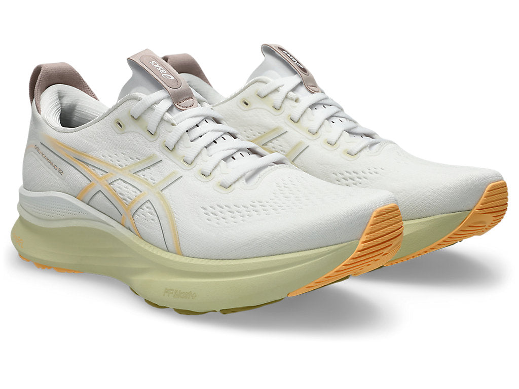 Asics Men's GEL-KAYANO 32 Extra wide (4E) Running Shoes in White/Orange Glow