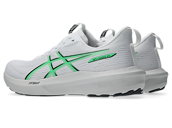 Asics Men's GT-1000 14 Running Shoes in White/Vital Green