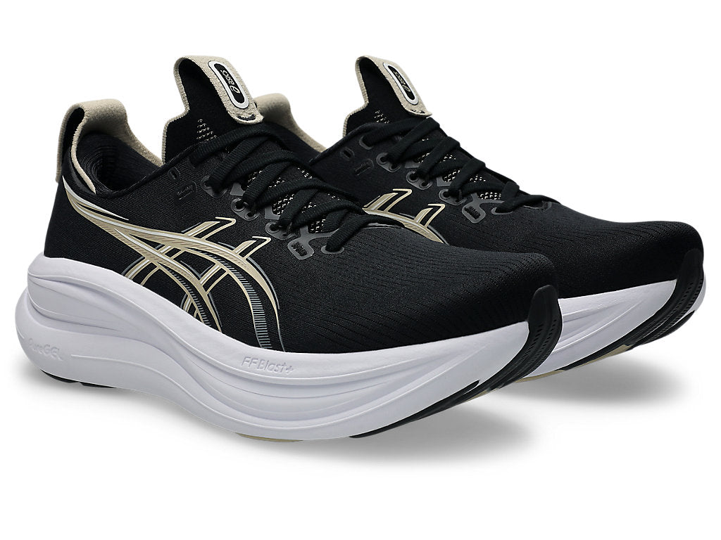 Asics Men's GEL-NIMBUS 28 Running Shoes in Black/Feather Grey