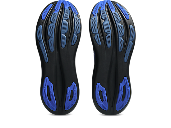 Asics Men's GEL-NIMBUS 28 Running Shoes in Black/Neon Blue