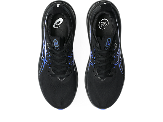 Asics Men's GEL-NIMBUS 28 Running Shoes in Black/Neon Blue