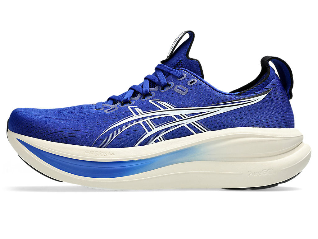 Asics Men's GEL-NIMBUS 28 Running Shoes in Prussian Blue/Cream
