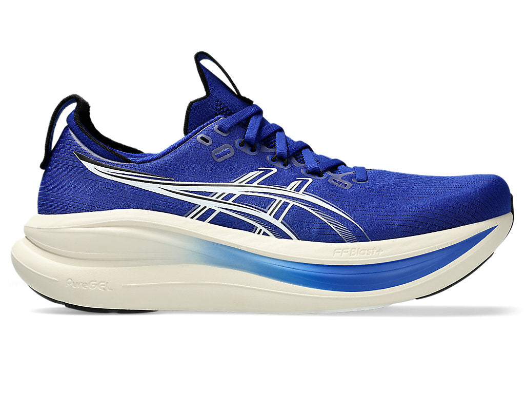 Asics Men's GEL-NIMBUS 28 Running Shoes in Prussian Blue/Cream