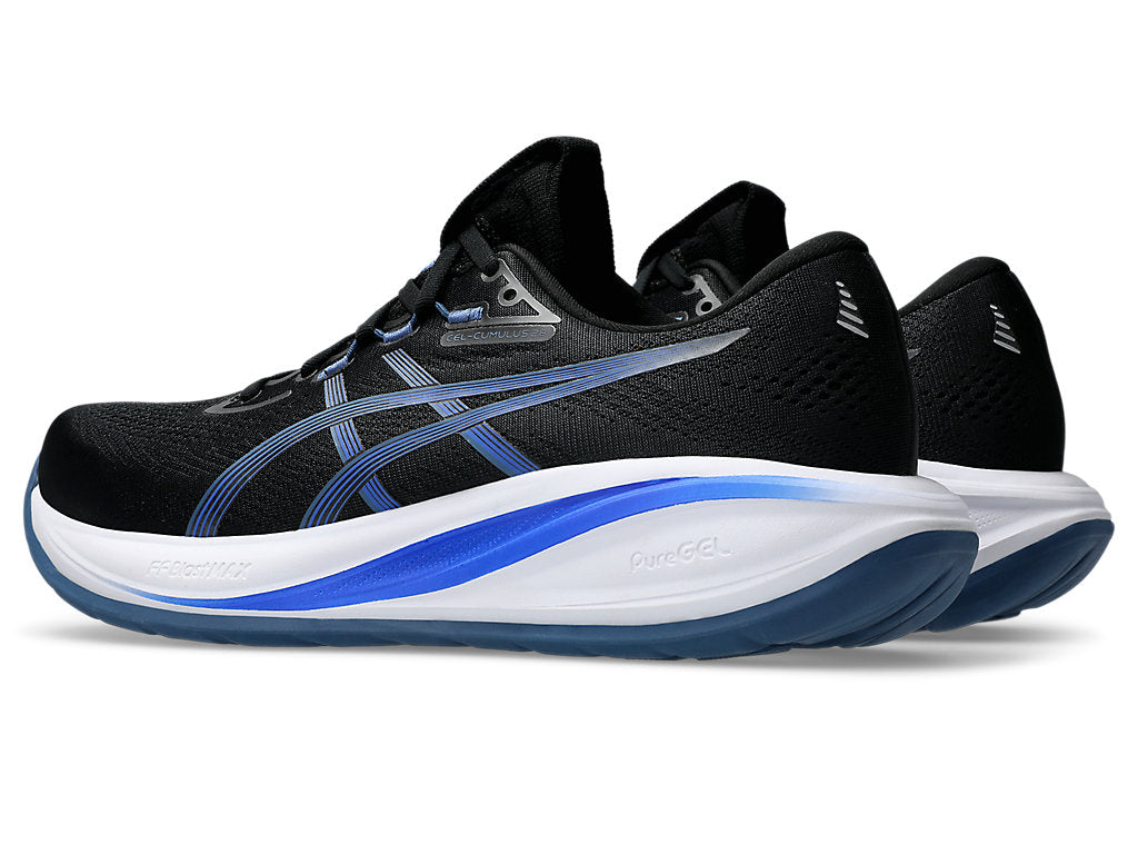 Asics Men's GEL-CUMULUS 28 Running Shoes in Black/Neon Blue