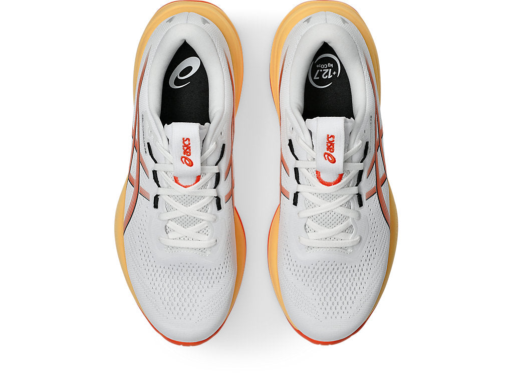 Asics Men's GEL-CUMULUS 28 Running Shoes in White/Energy Orange